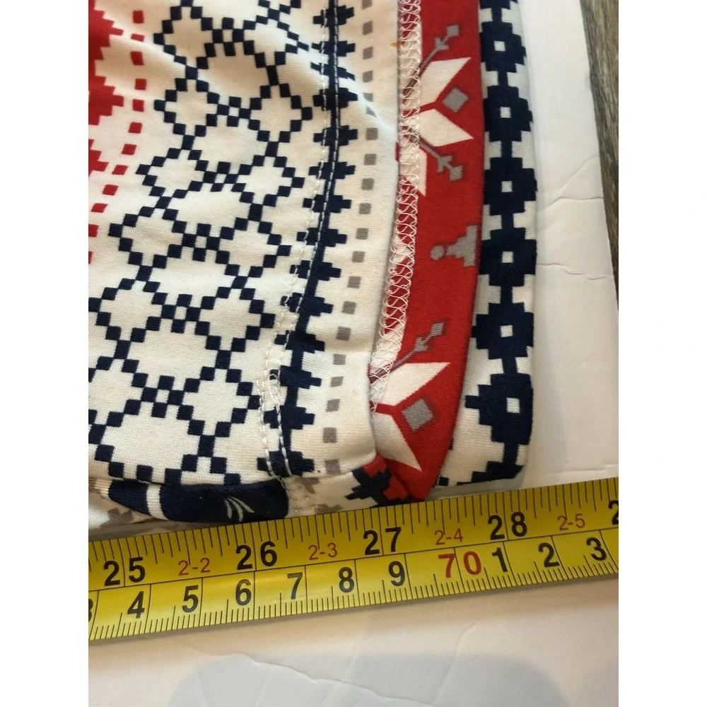 Joe Boxer 3X Christmas Fair Isle Smiley Pajama Set Red/White/Blue